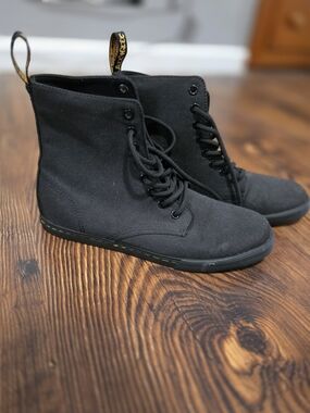 Dr. Martens Black Canvas Boots